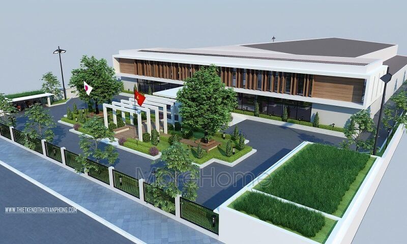 Kiến trúc văn phòng của công ty Bình Minh được thiết kế theo phong cách xanh độc đáo.
